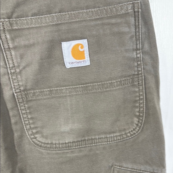 Carhartt Green Cargo Pants Durable reinforced knees rugged fit - Picture 3 of 8